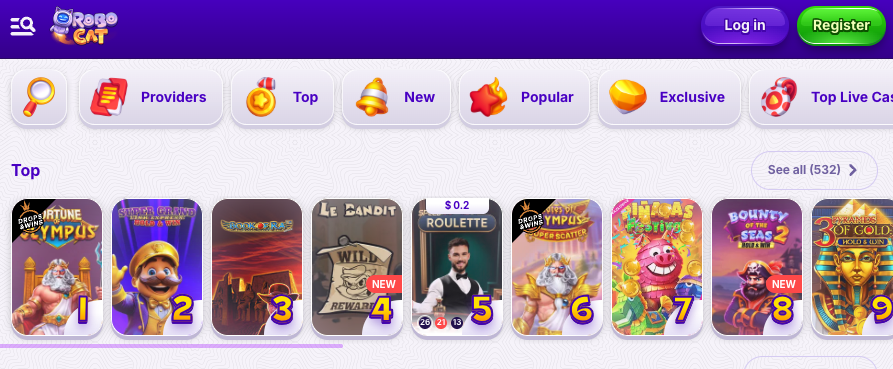 Robocat Casino $1 Deposit Casino